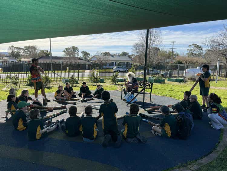 Yidaki Group with Uncle Pat at the Yarning Circle.